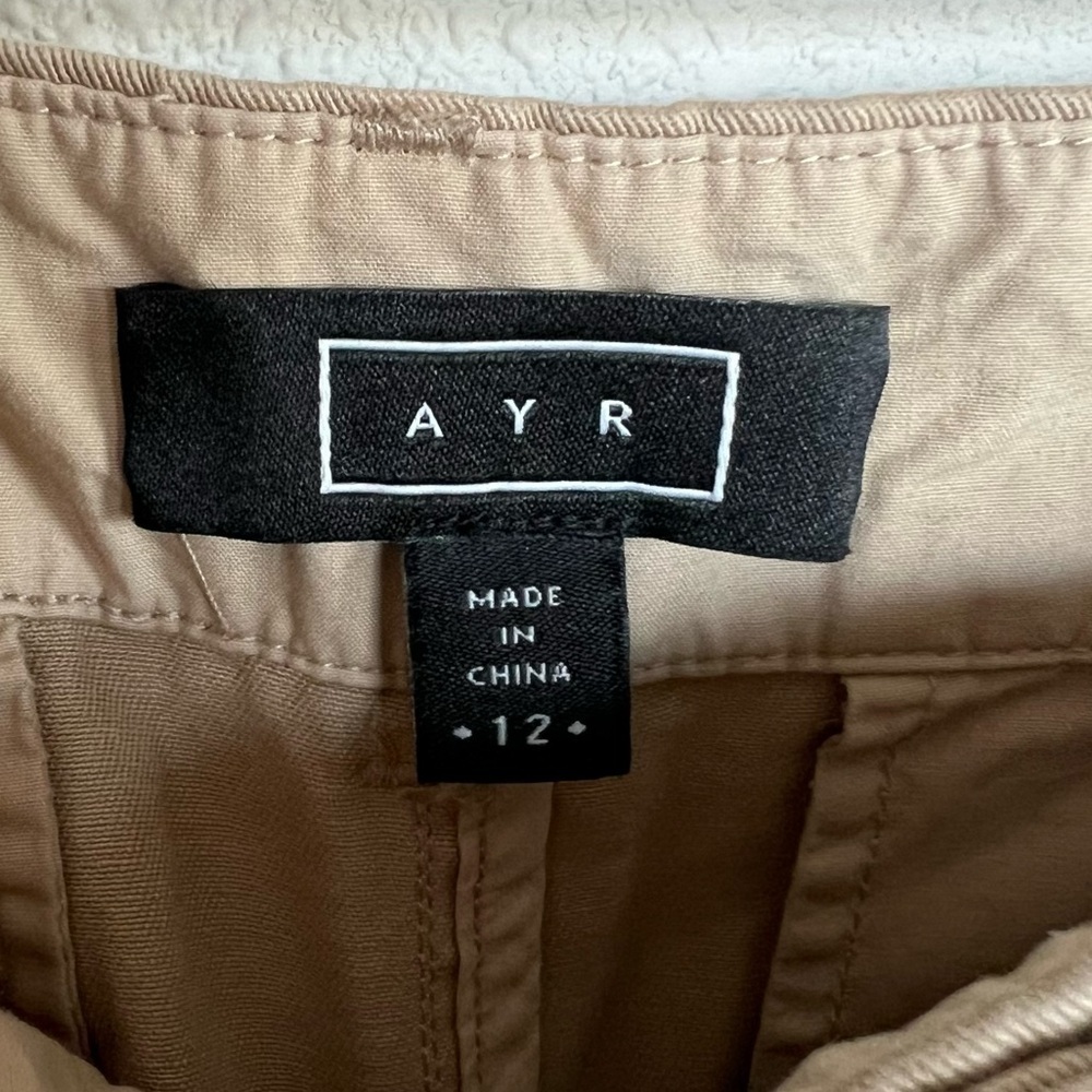 AYR The Metropolitan Pleated Twill Trouser Pants Khaki Tan Casual Women’s 12 - Picture 6 of 10